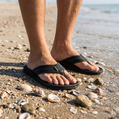 REEF Element TQT Men's Flip Flop Sandals - Bottle Opener - Black