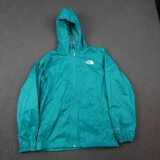 The North Face Jacket Youth Large 14/16 Teal DryVent Hooded Rain Windbreaker