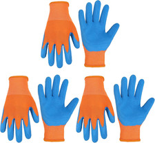3 Pairs Kids Gardening Gloves, Micro-Foam Coated Children Toddler Garden Yard Wo