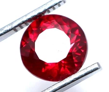 6.45 Ct Natural Flawless Certified Red Ruby Round Cut Loose Faceted Gemstone
