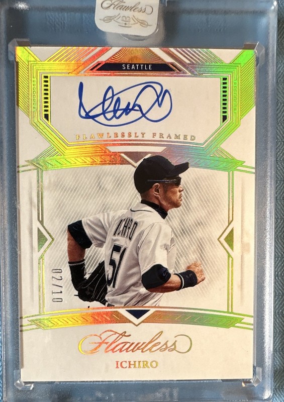 Panini 2023 Flawless Ichiro Mariners Flawlessly Framed Auto FFS-IS 02/10