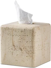 Natural Travertine Textures Tissue Box Cover Square for Home Decor,