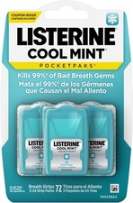 Listerine PocketPaks Breath Strips, Cool Mint, 24-Strip Pack, 3 Pack