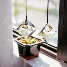 2PCS 50Mm Clear Crystal Sun Catcher Prisms, Hanging Suncatchers with Glass Prism