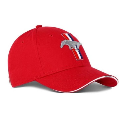 Ford Mustang Logo rPET Baseball Cap Rot verstellbar