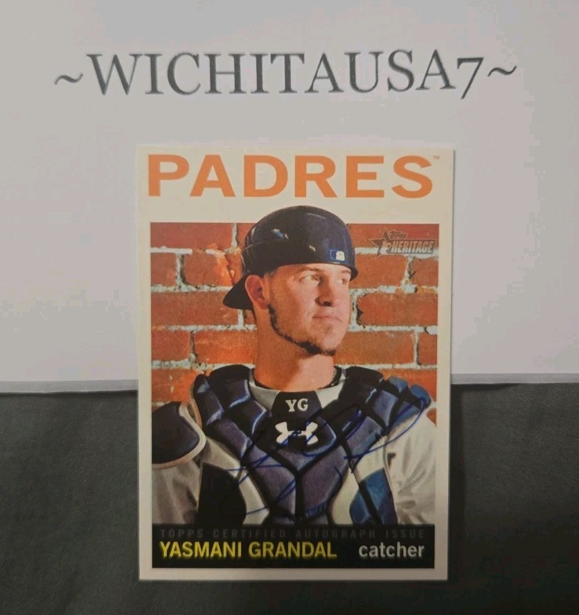 2013 Topps Heritage Real One Auto Yasmani Grandal Blue Ink w/Bonus Gypsy Queen