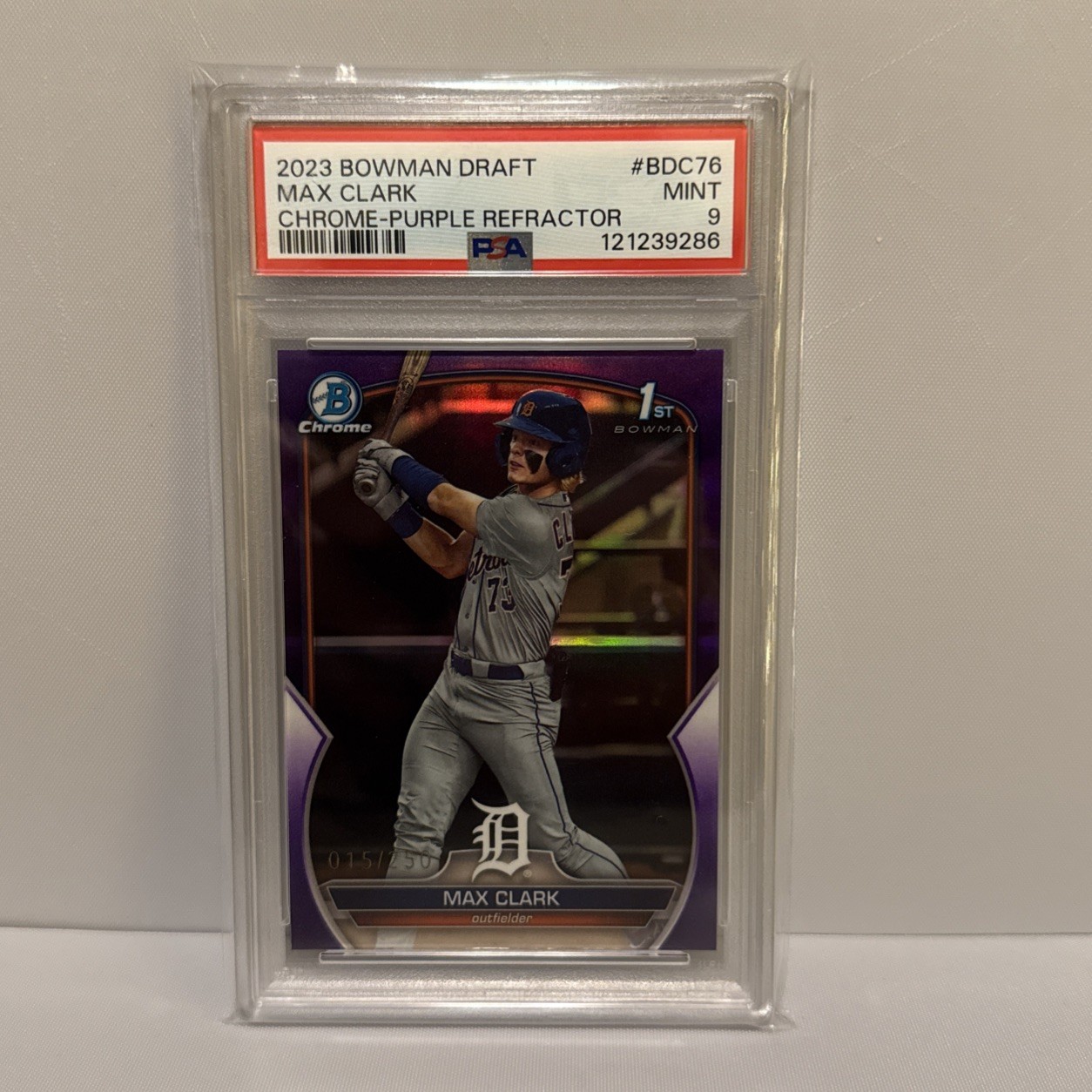 2023 Bowman Draft - Chrome Max Clark #BDC-76 Purple Refractor /250 (RC)