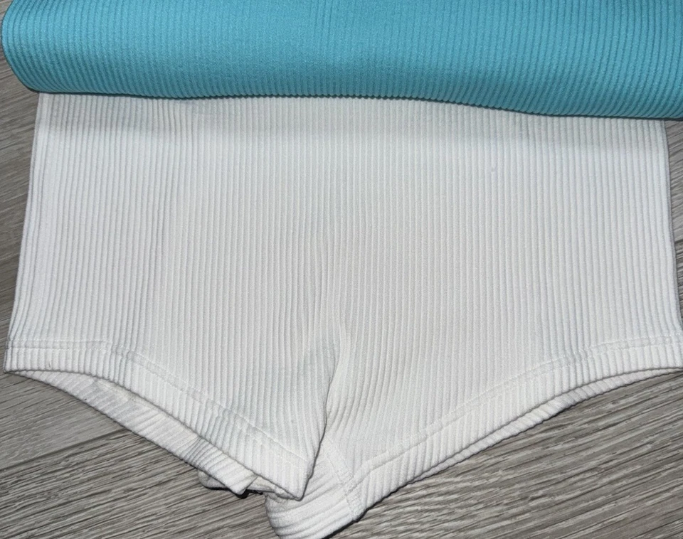 HANES оригиналы 3 пары Boyshort нижнее белье трусики ребристый нейлона синий белый размер L - Изображение 4 из 4