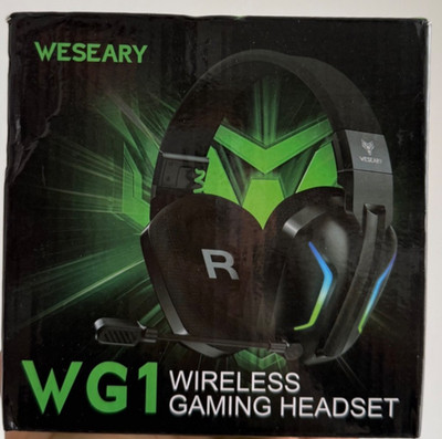 WESEARY WG1 Gaming-Headset mit Mikrofon, 2,4-GHz-Funk-Headset Noise Cancelling
