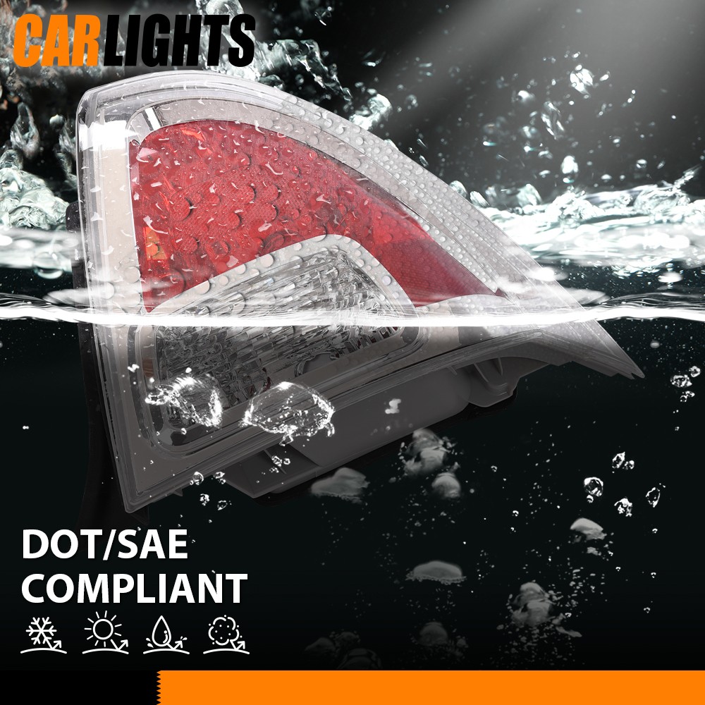 2PC Tail Light Set Brake Lamp Fits Ford Fusion 2006-2009 Chrome Left Right Side