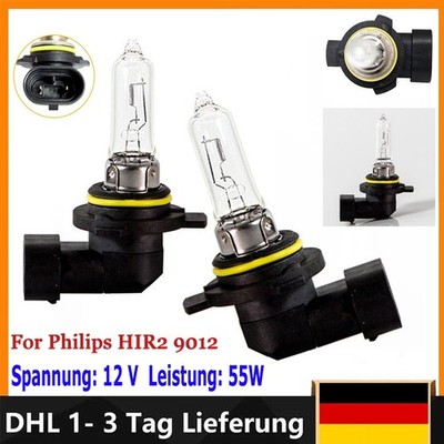 2-10X Für Philips 9012LL/HIR2 Lampe 12V 55W Langlebige Version Hohe Leistung DE