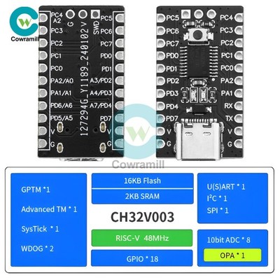 10Piece Type-C CH32V003F4P6 Core Development Board RISC-V Processor IIC SPI New