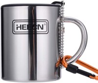 Camping Becher Edelstahl Mit Deckel, 220/300/450Ml, Karabiner