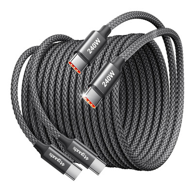 240W USB C to USB C Cable 10Ft, 2-Pack, Super Fast Charging Type C Charger Cord