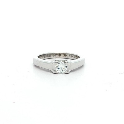 C de Cartier Platin F VVS2 0,30ct Diamant Solitär Verlobungsring mit Box