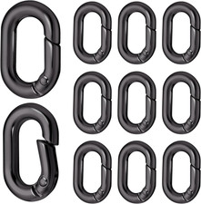 10Pack 1 Inch Small Carabiner Clip, Metal Tiny Oval Carabiner Spring O Rings Hoo