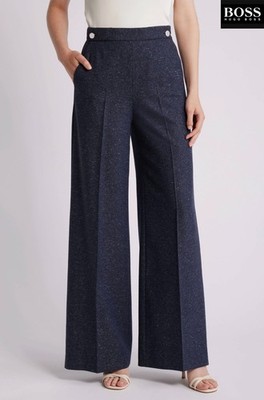 Hugo Boss NWT $298 Tupita Wide Leg Wool Blend Sky Captain Sailor Pants. Size 8
