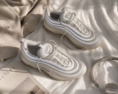 Nike Air Max 97 Triple Light Beige   Reflective Tech Runner Sneakers Size 12
