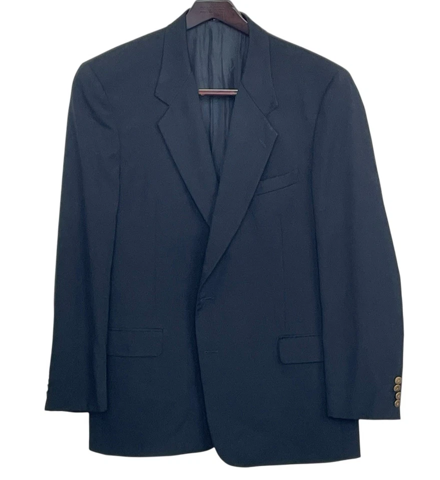 Chaqueta VALENTINO UOMO Negra 46L Lana Dorada Botones en V 2 Botones Frontales Hecha en Italia Foto 4 de 4