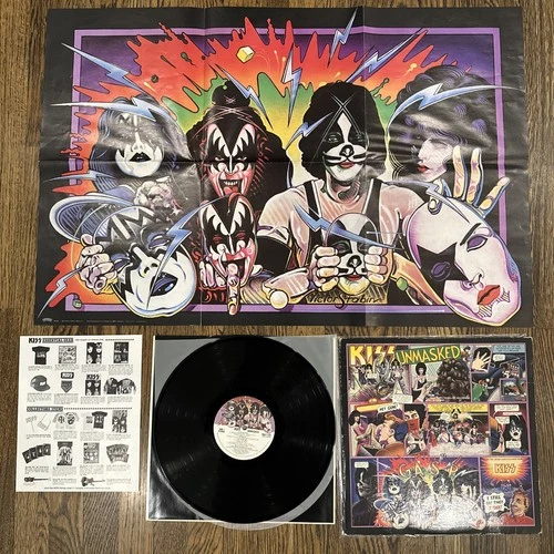 KISS UNMASKED 1980 LP w/MINT POSTER & FORM 1st Presswell 18 Press EX/VG+