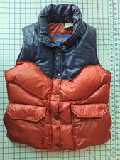 Vintage Jansport Down Puffer Vest Navy  Rust Men's Size Small EUC