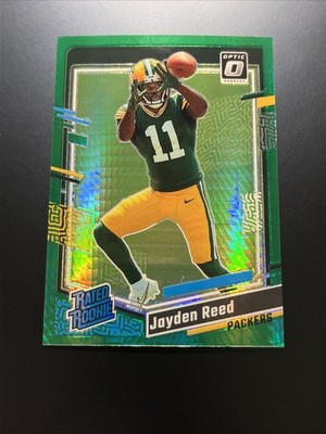 2023 Panini Donruss Optic NFL Jayden Reed GREEN HYPER PRIZM RATED ROOKIE (F1)