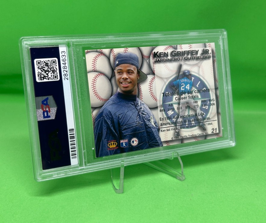 1995 Pacific Gold Prisms Ken Griffey Jr #21 PSA 9 Mint Mariners HOF view 7
