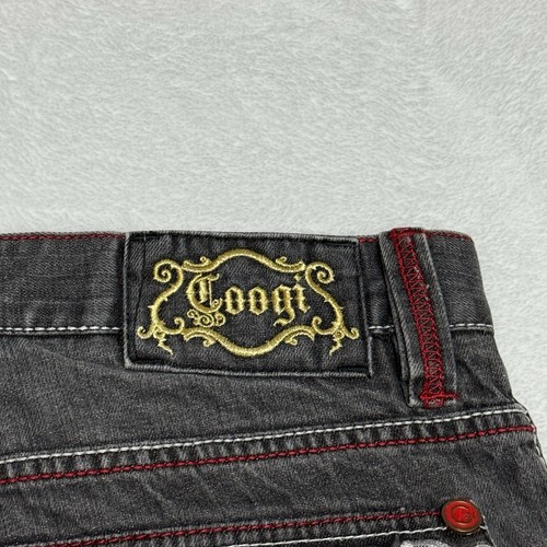 Coogi Australia Jeansshorts Herren 38 grau Denim Jorts bestickte Taschen " - Bild 3 von 10