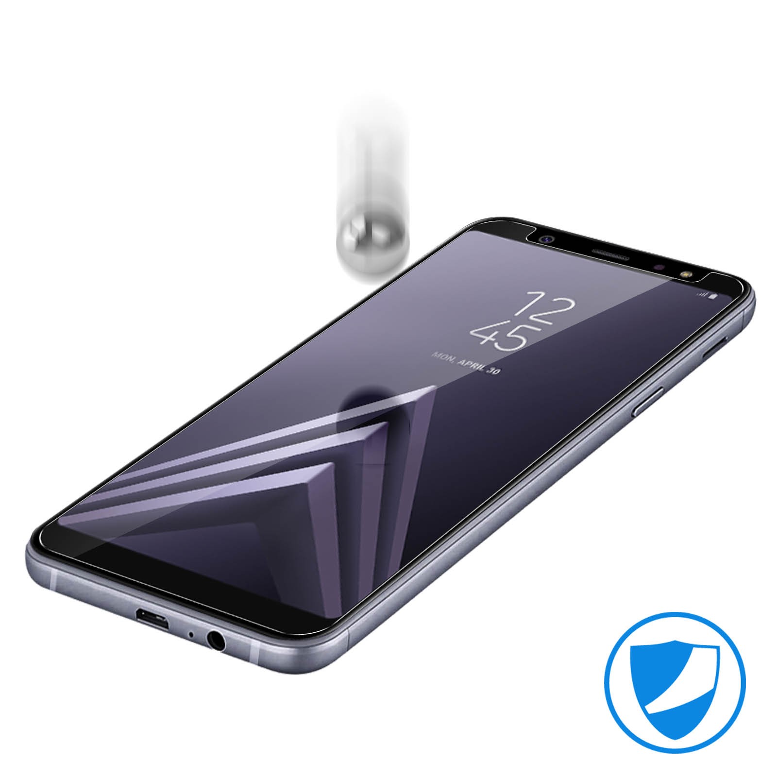 Verre trempé pour Galaxy A6 Plus protection écran 9H transparente