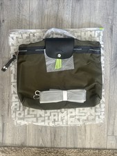 Khaki Green Longchamp Cross Body Laptop Bag
