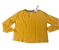 Smartwool Women Active Ultralite Long Sleeve Top Gold Sz XL NWT