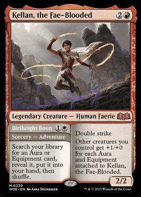 MTG Kellan, the Fae-Blooded // Birthright Boon - Foil, Wilds of Eldraine, Lightl