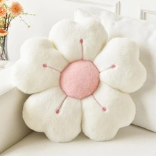 32cm Soft Plush Daisy Flower Pillow Cozy Floral Cushion for Bed Sofa Decor