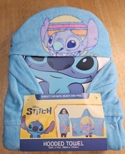 NEW Stitch Hooded Poncho Towel for Bath Beach Pool by Disney New With Tags 22x51