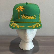 Vintage Hawaii Trucker Hat East-West Aloha Corp Taiwan Mesh Snapback Rope Cap