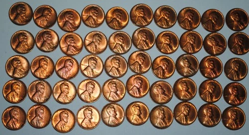 BU 1942 D Lincoln Wheat Cent roll