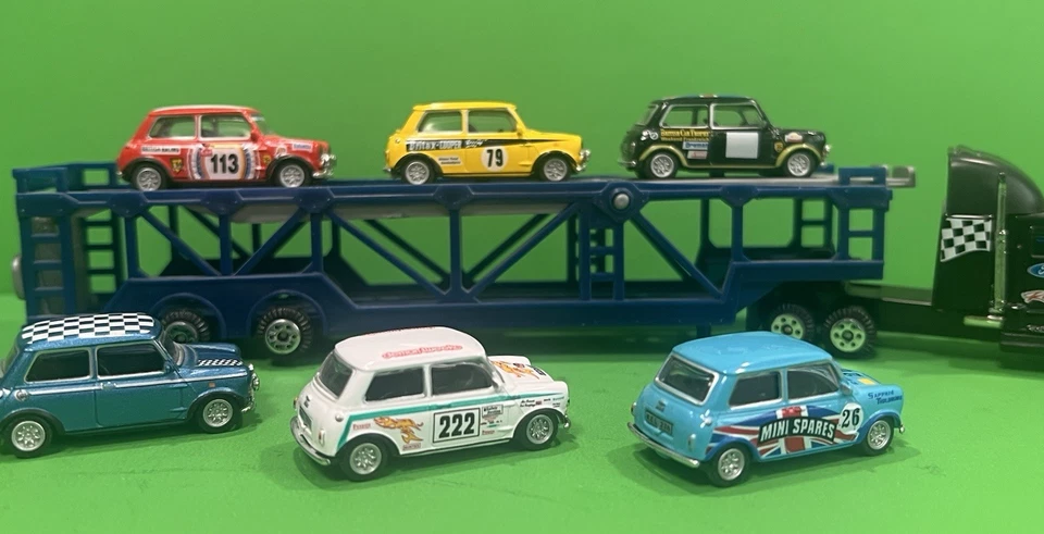 High Speed 1/72 Scale Semi Truck NO. W8 Ford racing Diesel Cab & Transporter wit - Image 4 of 4