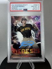  Jackson Merrill 2021 Bowman Draft GENESIS PSA 10 Auto*  DNA 10  GNS-19 Topps