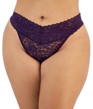INC International Concepts Womens Lace Thong Panty Underwear Purple Plus Size 3X