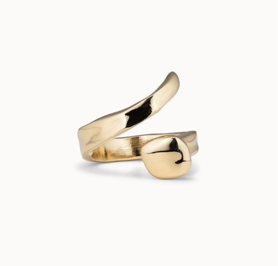 UNOde50 Gold Plated 925 Silver  Nail  Ring Size 8