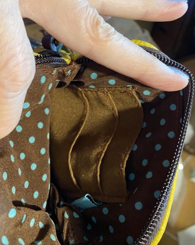 Chala Crossbody Purse Gold Pebble Leather Owl Leather Embellishment Hang Tag New - Picture 8 of 13