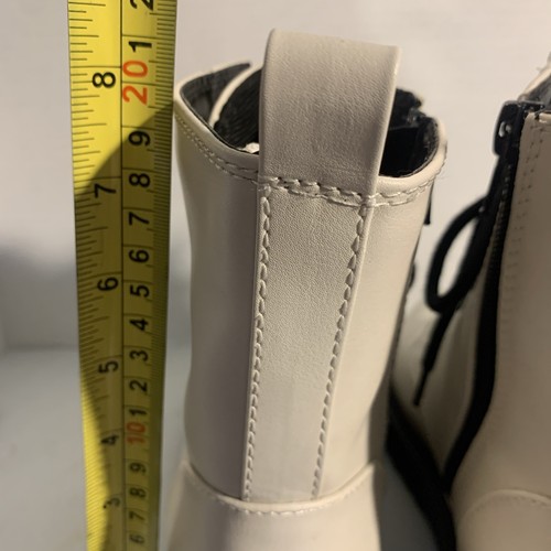 New Women Lace-Up Combat Military Ankle Boot Booties Low Block Heel Lug Size 8 - Picture 9 of 9