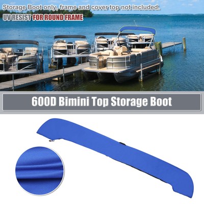 Boat Universal Bimini Top Storage Boot Cover with Light Hole Blue
