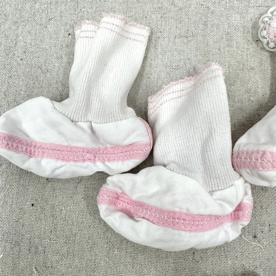 Lot Of 4 Pairs Vintage 80s Girls Baby Infant Socks Foto 4 de 4