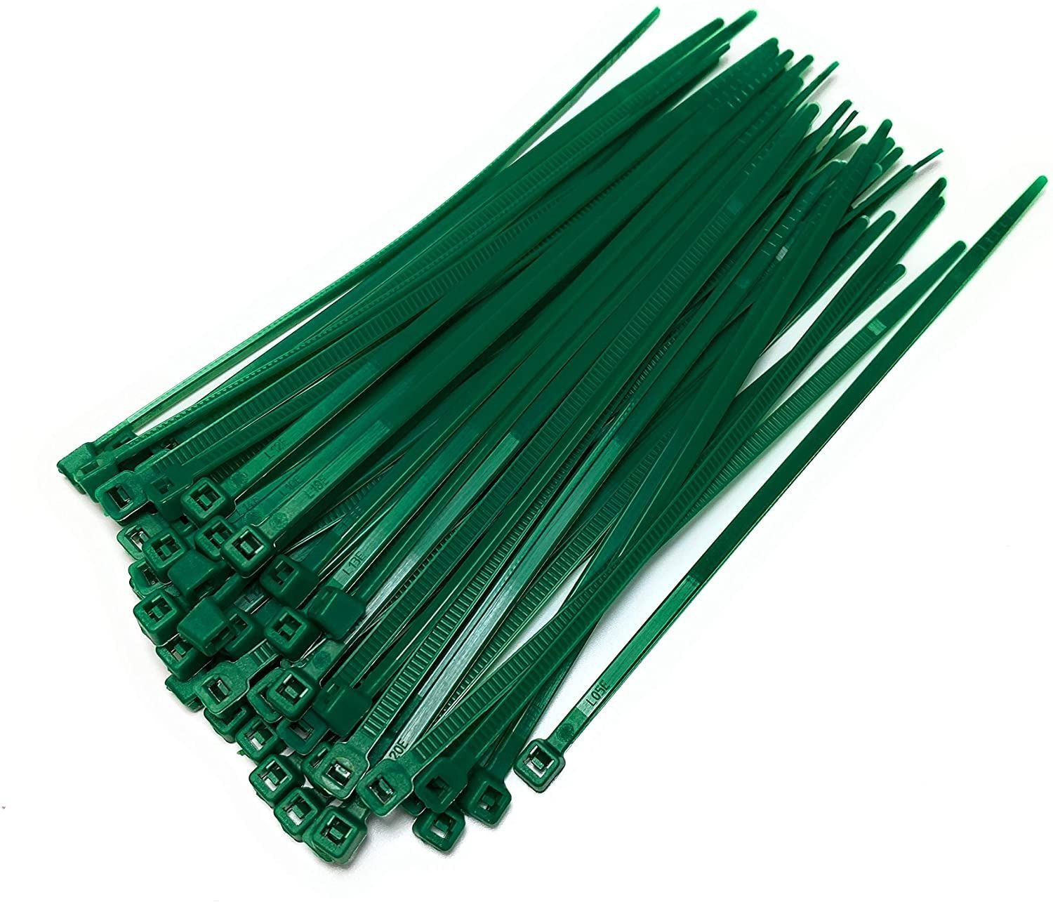 Green Nylon Cable Ties 160mm x 2.5mm Pack of 100 Nylon Zip Ties