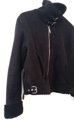 PULL&BEAR Kunstlederjacke Faux Jacke Bikerjacke superweich Gr. M schwarz wie neu