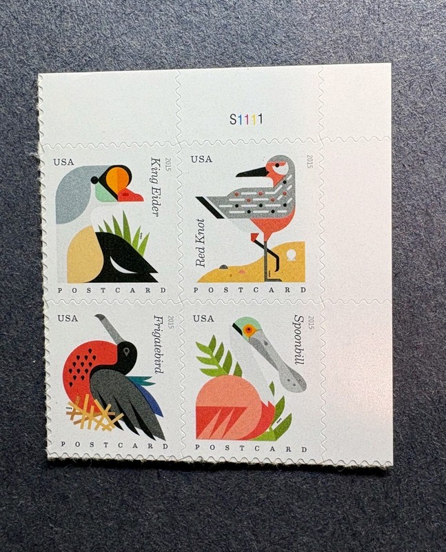 US Scott # 4991-4994 * F/VF MNH * Plate Block Of 4 * 2015 Coastal Birds Issue