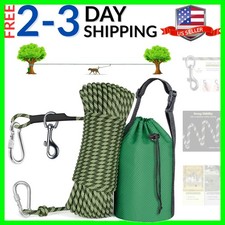 Dog Camping Leash, 50ft/75ft/100ft Trolley System for Dogs up to 300lbs, Port...