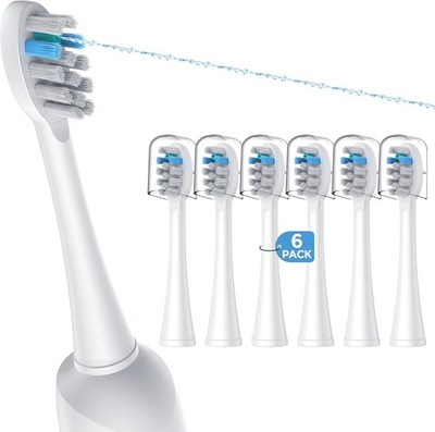 6 Pack Toothbrush Replacement Heads Compatible with WaterPik Sonic Fusion 2.0, 