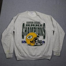 Vintage Super Bowl XXXI Sweatshirt Mens Large Green Bay Packers NFL Football 90s